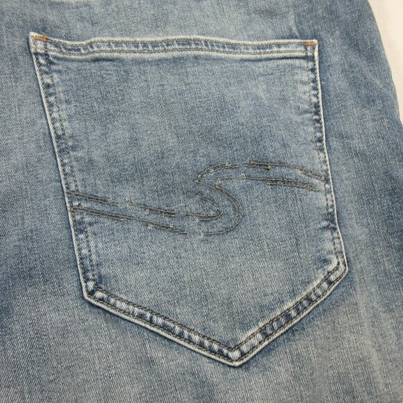 Silver Jeans mens medium wash distressed Eddie Relaxed tapered 42x30 NWT - Picture 9 of 11